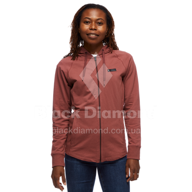 Женская толстовка с рукавом реглан Black Diamond W Mountain Transparency Full Zip Hoody, L - Cherrywood (BD 7300952009LRG1)
