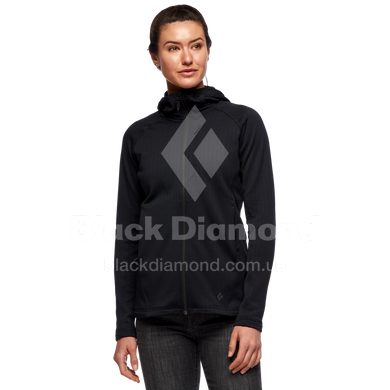 Жіноча флісова кофта з рукавом реглан Black Diamond Factor Hoody, L - Black (BD 744080.0002-L)
