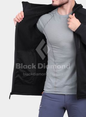 Чоловіча флісова кофта з рукавом реглан Black Diamond Factor Hoody, L - Black (BD 744040.0002-L)