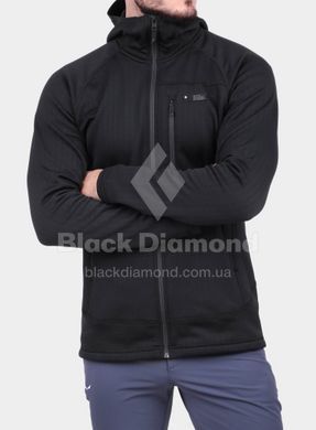 Чоловіча флісова кофта з рукавом реглан Black Diamond Factor Hoody, S - Black (BD 744040.0002-S)